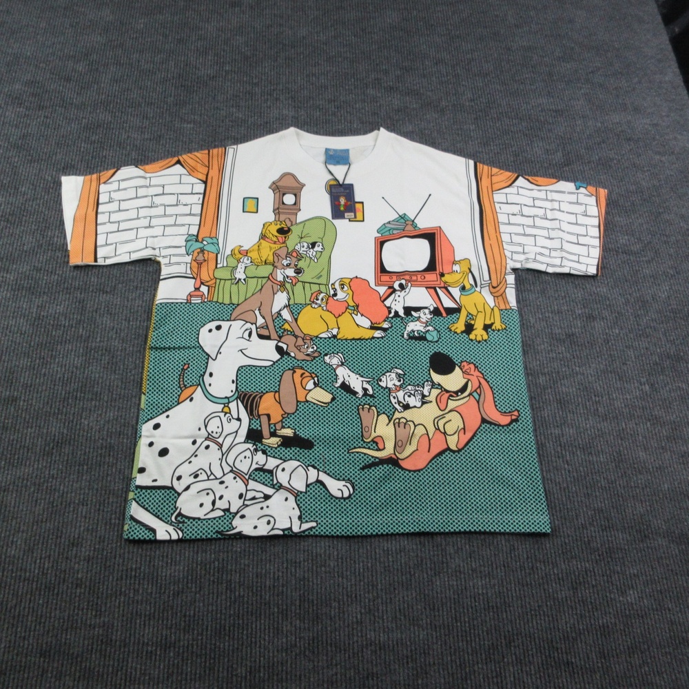 The Shirt Farm Shirt Mens 2XL White Disney Stitch Pluto 101 Dalmatians NWT